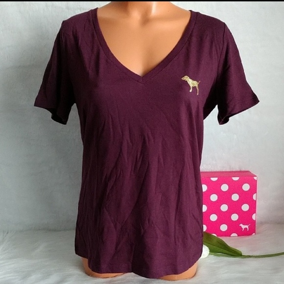 Size M🌺PINK VICTORIA'S SECRET SHORT SLEEVE - Picture 3 of 4